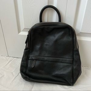 Leather Black Backpack Purse